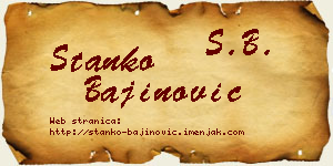 Stanko Bajinović vizit kartica